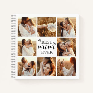 Best Mom Ever Modern Typography Photo Collage Gift Notebook