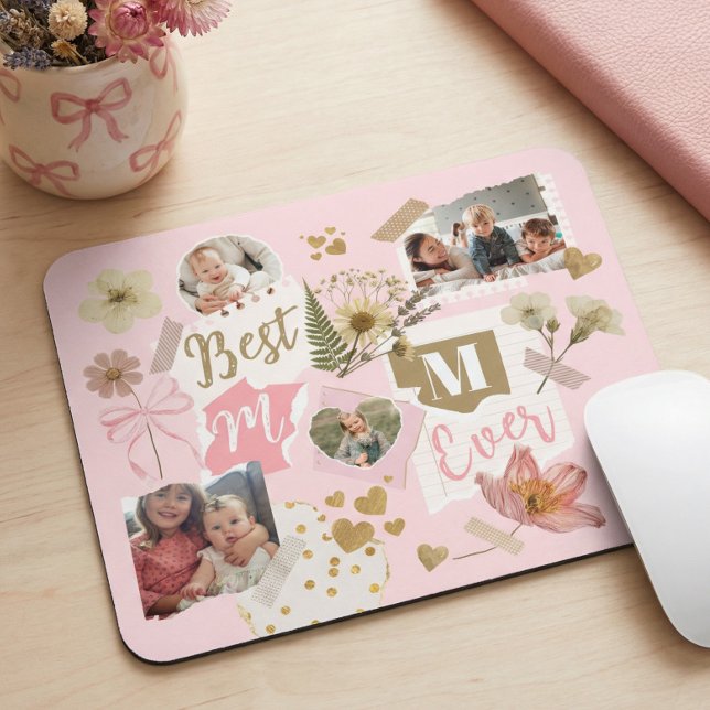 Best Mom Ever Mother's Day Scrapbook Photo Collage Mouse Mat (Best Mom Ever Mother's Day Scrapbook Photo Collage Mouse Pad)