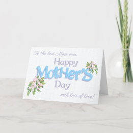 Best Mom Ever Mother's Day with Apple Blossom Card