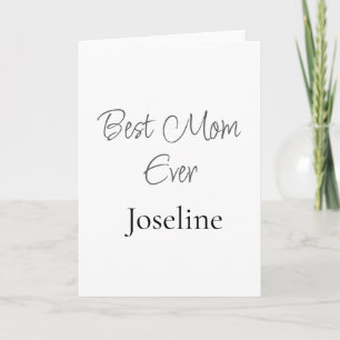 Best mom ever name simple minimal stylish mothers  card