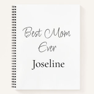 Best mom ever name simple minimal stylish mothers notebook