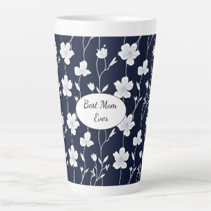 Best Mom Ever Navy Floral Latte Mug