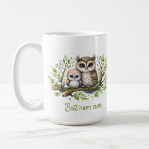 Best Mom Ever Owl Illustration Coffee Mug