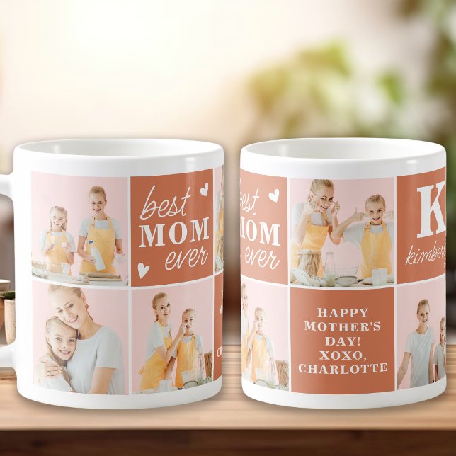 Best MOM Ever Personalised Monogram Photo Collage Coffee Mug (Creator Uploaded)