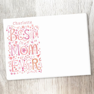 Best Mom Ever Personalized Name Floral Post-it Notes