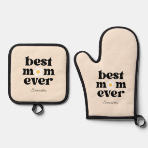 Best Mom Ever Personalized Oven Mitt & Pot Holder Set