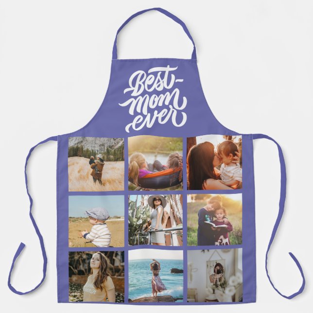Best Mom Ever Personalized Photo Collage Apron (Front)