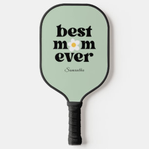 Best Mom Ever Personalized Sage Green Pickleball Paddle
