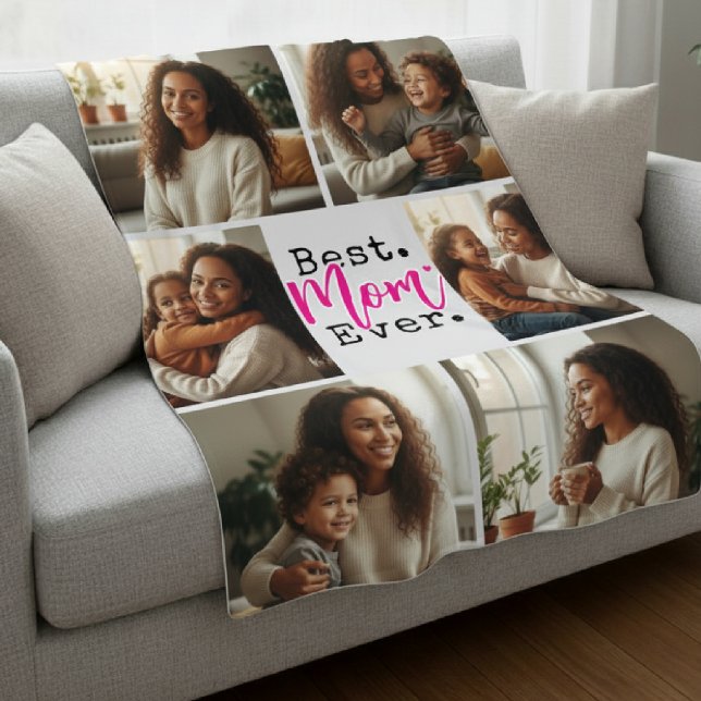 Best Mom Ever Photo Collage Birthday Mother's Day Fleece Blanket (Best Mom Ever Photo Collage Birthday Mother's Day Fleece Blanket
)