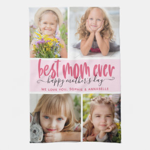 Best Mom Ever Photo Mother's Day Tea Towel