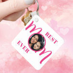 Best Mom Ever Photo Pink Key Ring<br><div class="desc">This Best Mom Ever Photo Keychain is decorated with the word Mom in stylish pink typography.
Easily customizable with your photo.
Makes a perfect Mother's Day gift.</div>