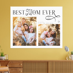 Best Mom Ever Photos Heart Mothers Day Gifts Canvas Print