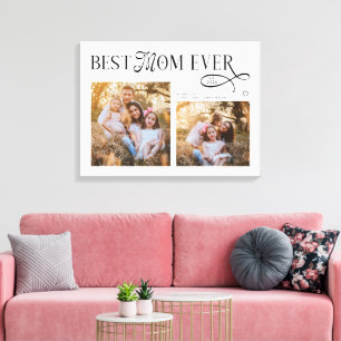 Best Mom Ever Photos Heart Mothers Day Gifts Canvas Print