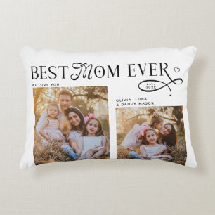Best Mom Ever Photos Heart Mothers Day Gifts Decorative Cushion
