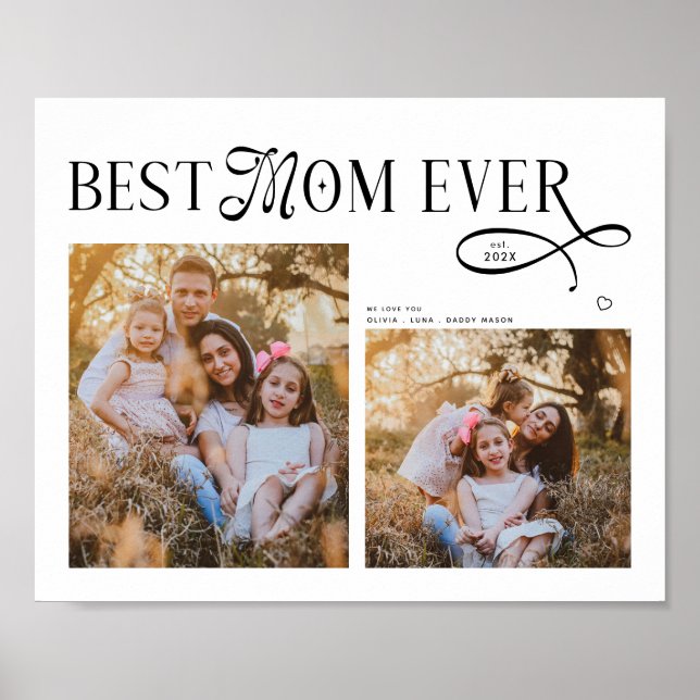 Best Mom Ever Photos Heart Mothers Day Gifts Poster (Front)