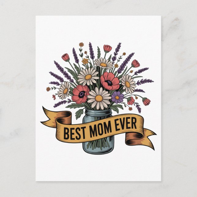 Best Mom Ever Postcard (Front)