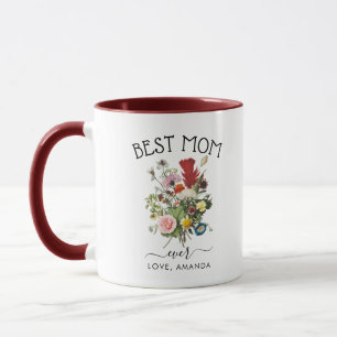Best Mom Ever Pretty Rustic flowers Mug