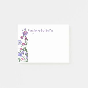 Best Mom Ever Quote Summer Garden Flowers Post-it Notes