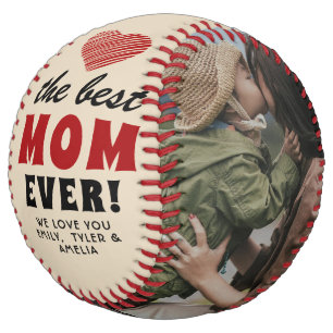 Best Mom Ever Red Heart Mother`s Day 2 Photo  Softball