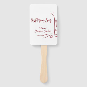 Best mom ever red love Spanish border stylish Hand Fan