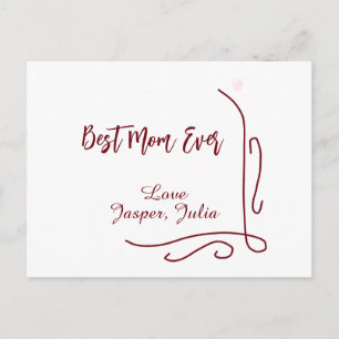 Best mom ever red love Spanish border stylish Holiday Postcard