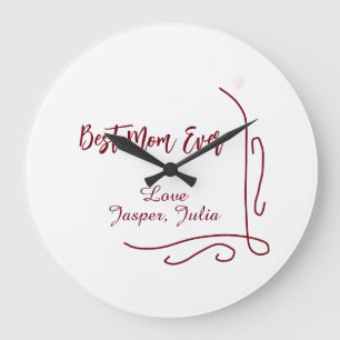 Best mom ever red love Spanish border stylish Large Clock