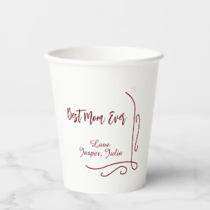 Best mom ever red love Spanish border stylish  Paper Cups