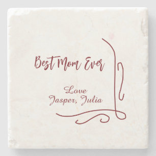 Best mom ever red love Spanish border stylish Stone Coaster