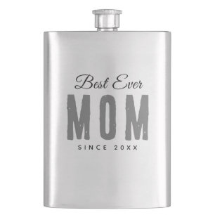 Best Mom Ever Since 20XX Modern Simple Preppy  Hip Flask