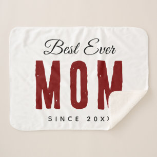 Best Mom Ever Since 20XX Modern Simple Preppy  Sherpa Blanket