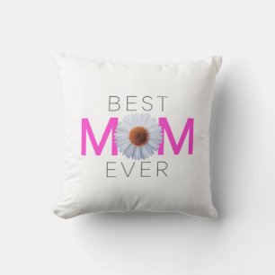 Best Mom Ever With Daisy Image Print (Pink) Cushion