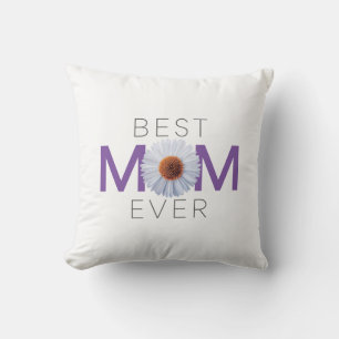 Best Mom Ever With Daisy Image Print (Purple) Cushion