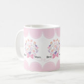 Best Mom Floral Bouquet Customizable Mothers Day Coffee Mug (Front Left)