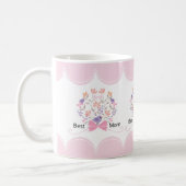 Best Mom Floral Bouquet Customizable Mothers Day Coffee Mug (Left)