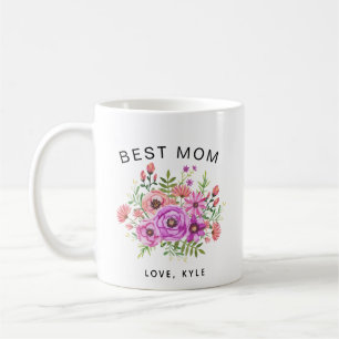 best mom floral bouquet mother's day coffee mug