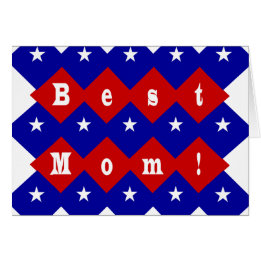 Best Mom in Patriotic Diamond Shape