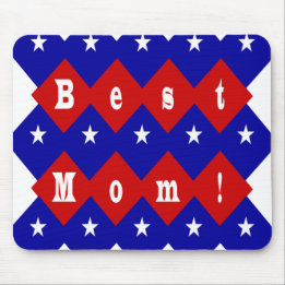 Best Mom in Patriotic Diamond Shape Mouse Mat
