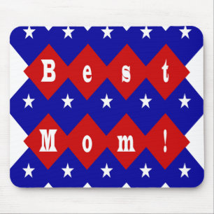 Best Mom in Patriotic Diamond Shape Mouse Mat