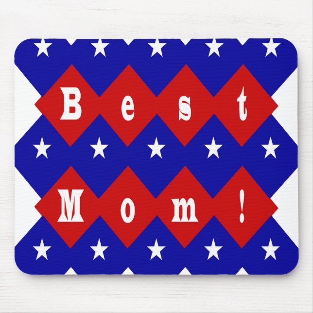 Best Mom in Patriotic Diamond Shape Mouse Mat (Front)
