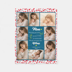 Best Mom in the World Personalized Photo Fleece Blanket