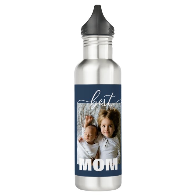 Best MOM Kids Photo Mother's Day  710 Ml Water Bottle (Left)