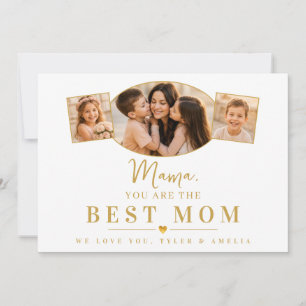 Best Mom Mama Mother’s Day Kids Photo Holiday Card