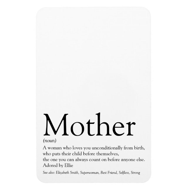 Best Mom, Mum, Mother Definition Magnet (Vertical)
