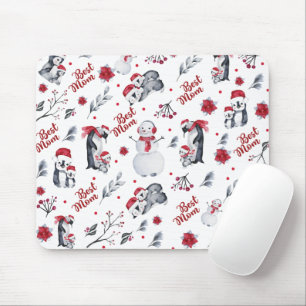 Best Mom Penguin Christmas pattern Mouse Mat