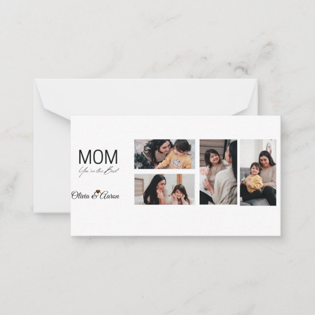 Best Mom Photo Collage Mug Card (Front)