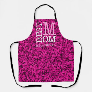 Best Mom Pink Camouflage Name Personalized Apron