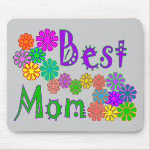 "Best MOM" Retro Flowers Mother's Day Gifts Mouse Mat