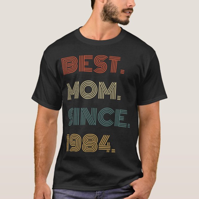 Best Mom Since 1984 Outfit  for Her Women Retro Vi T-Shirt (Front)