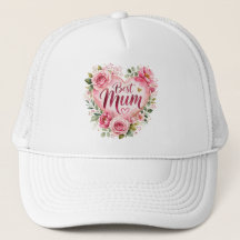 Best Mom Watercolor Floral Heart Design