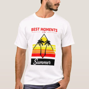 Best Moments in the Summer – Retro Sunset Palm  T-Shirt